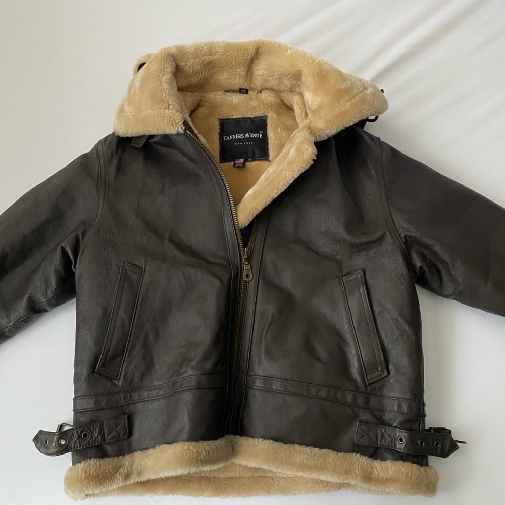 Tanners Avenue Leather Jacket with Shearling
